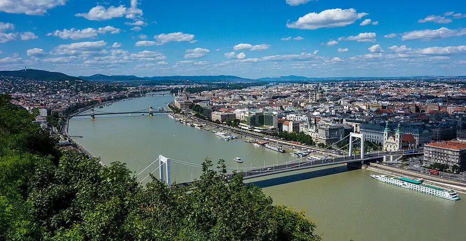 Budapest — View from Gellért Hill to the Danube, Hungary - Budapest (28493220635)