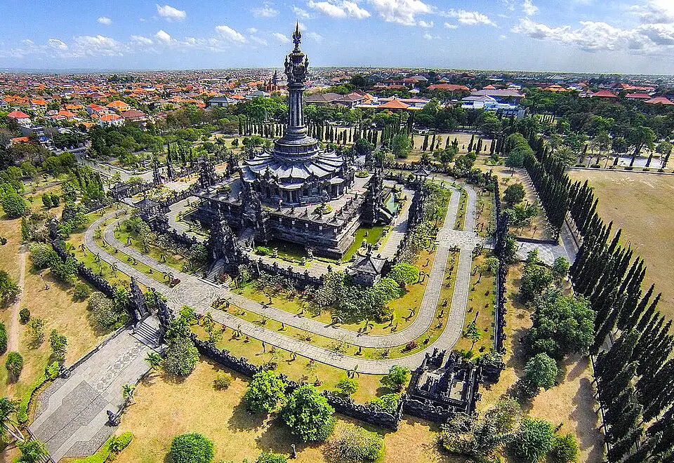 Denpasar — Aerial view of Bajra Sandhi Monument Denpasar Bali Indonesia