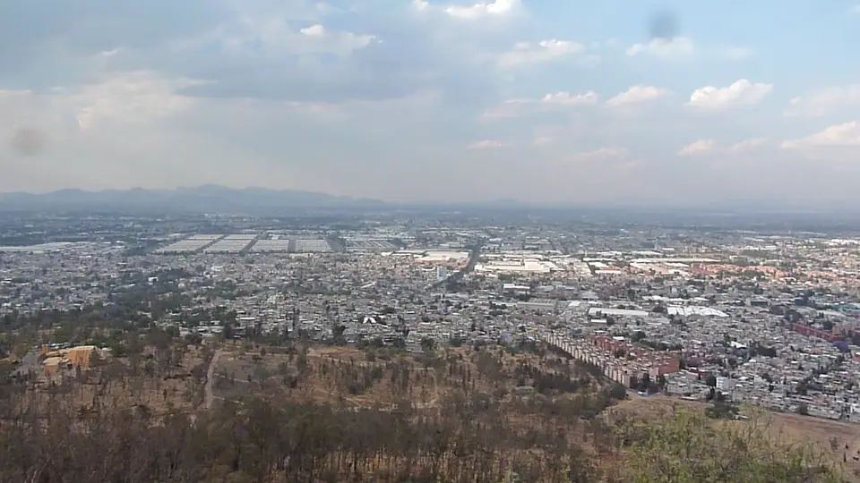 Iztapalapa — View from Cerro de la Estrella (Mexico DF) towards the North, with Central de Abastos in the foreground, May 3013