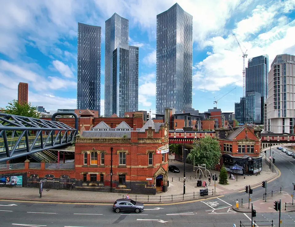Manchester — Tower Blocks over Knott Mill, geograph 6866152 by David Dixon