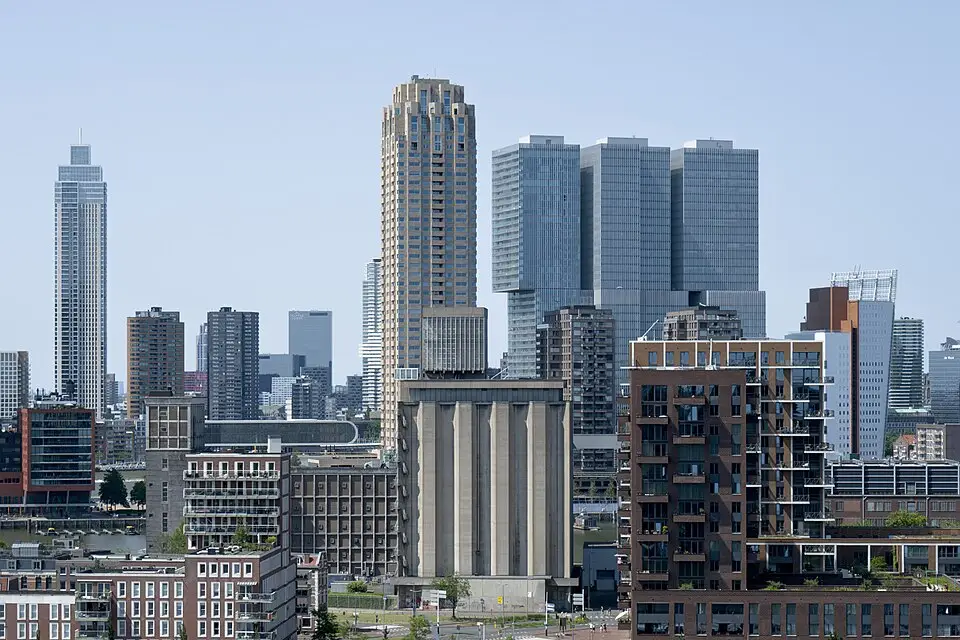 Rotterdam — A view of Rotterdam, taken from the roof of the Maassilo, Rotterdam, The Netherlands