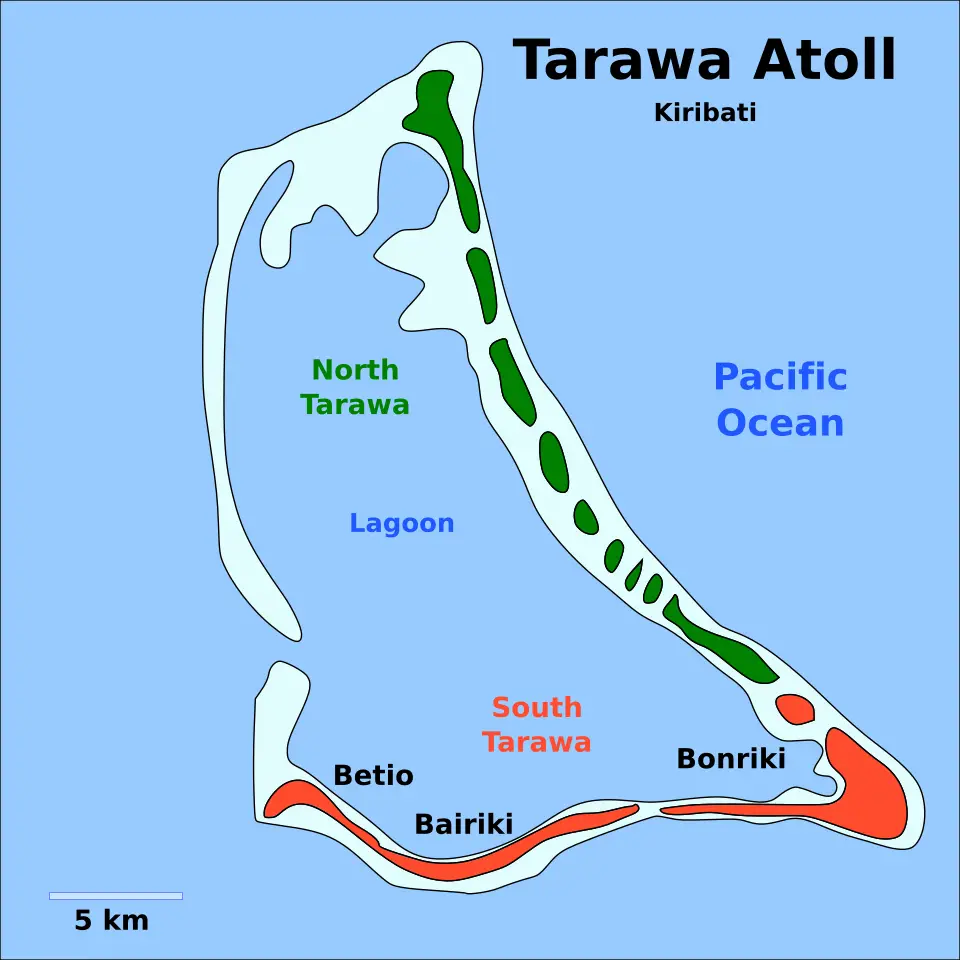 Tarawa — South Tarawa (north and south labeled)