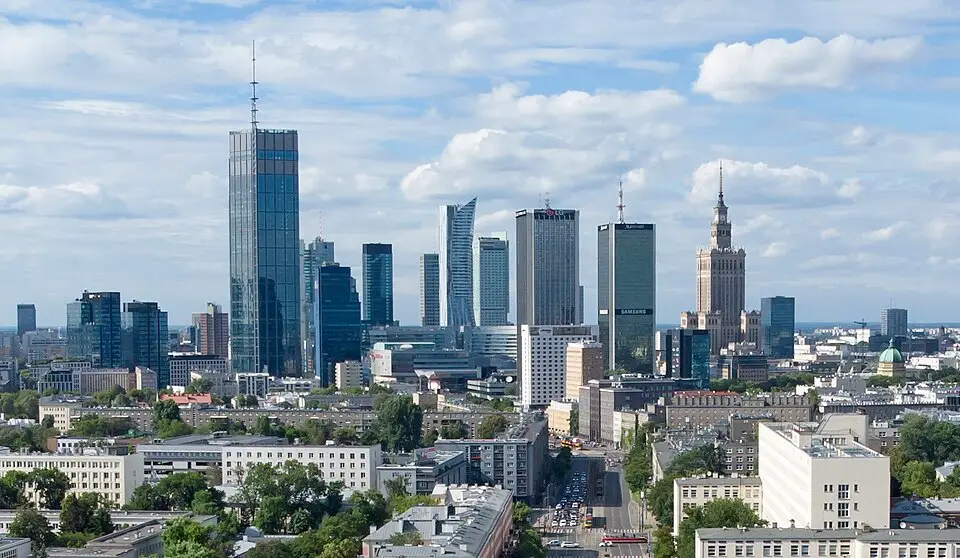 Warsaw — Aleja Niepdleglosci Warsaw 2022 aerial (cropped)